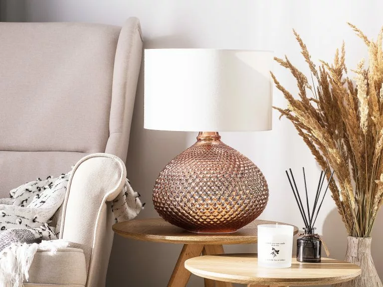 Beliani Lámpara De Mesa Cobriza MADON - Imagen 3