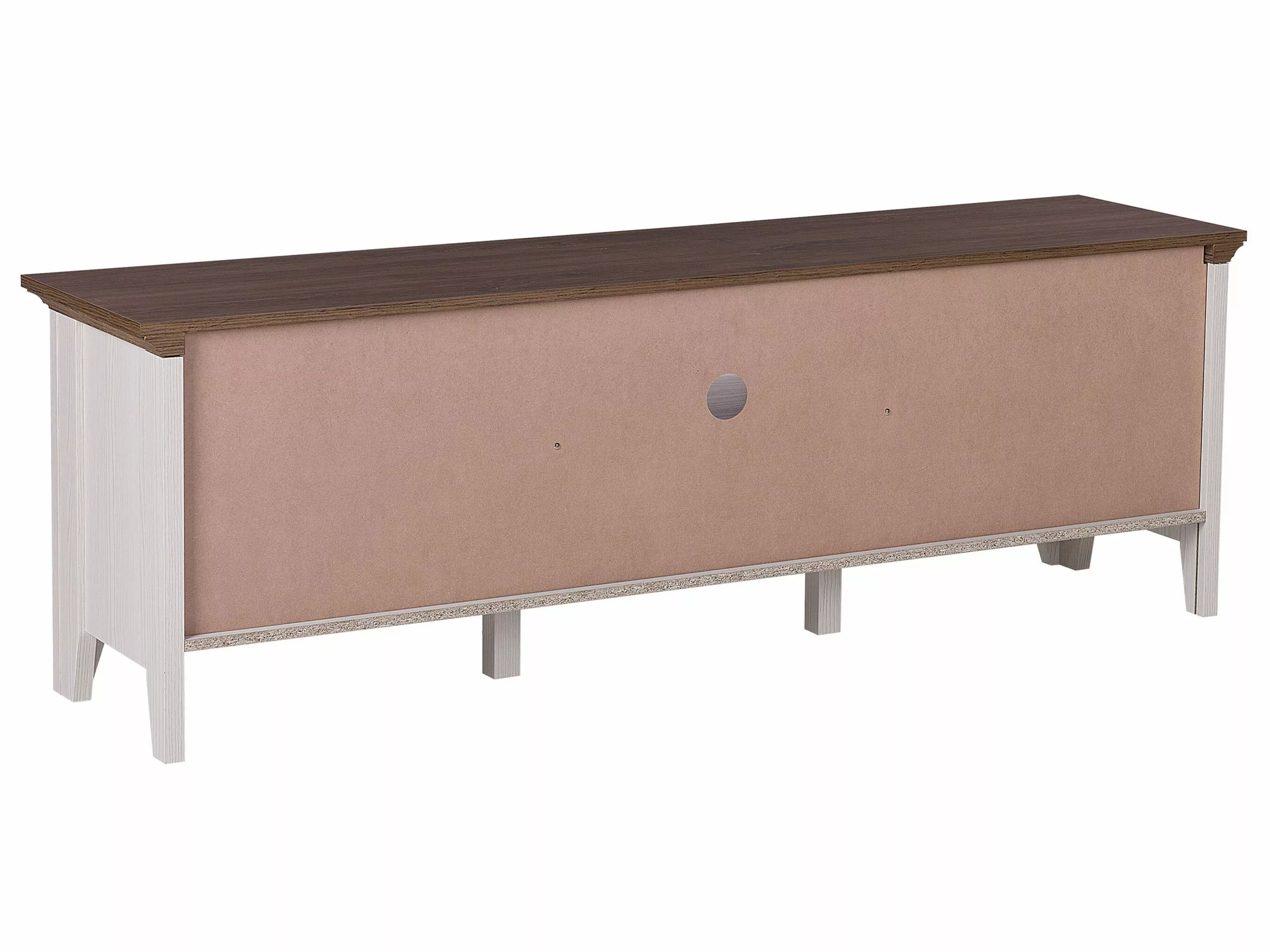 Beliani Mueble TV Crema/madera Oscura NASHVILLE - Imagen 7