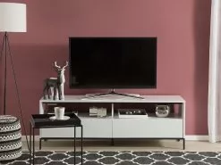Beliani Mueble TV Blanco Con LED SYDNEY -Lámparas comercio undef src sa picid 756522 type whitesh image