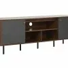 Beliani Mueble TV Madera Oscura/gris PALMER