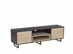 Beliani Mueble TV Madera Oscura MAINE -Lámparas comercio undef src sa picid 760625 type whitesh image