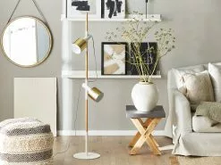 Beliani Lámpara De Pie Blanca OWENS -Lámparas comercio undef src sa picid 763832 type whitesh image