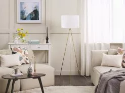 Beliani Lámpara De Pie Dorado/blanco VISTULA -Lámparas comercio undef src sa picid 764834 type whitesh image