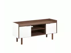 Beliani Mueble TV Blanco/madera Oscura MADERA -Lámparas comercio undef src sa picid 767619 type whitesh image