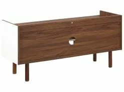 Beliani Mueble TV Blanco/madera Oscura MADERA -Lámparas comercio undef src sa picid 767621 type whitesh image
