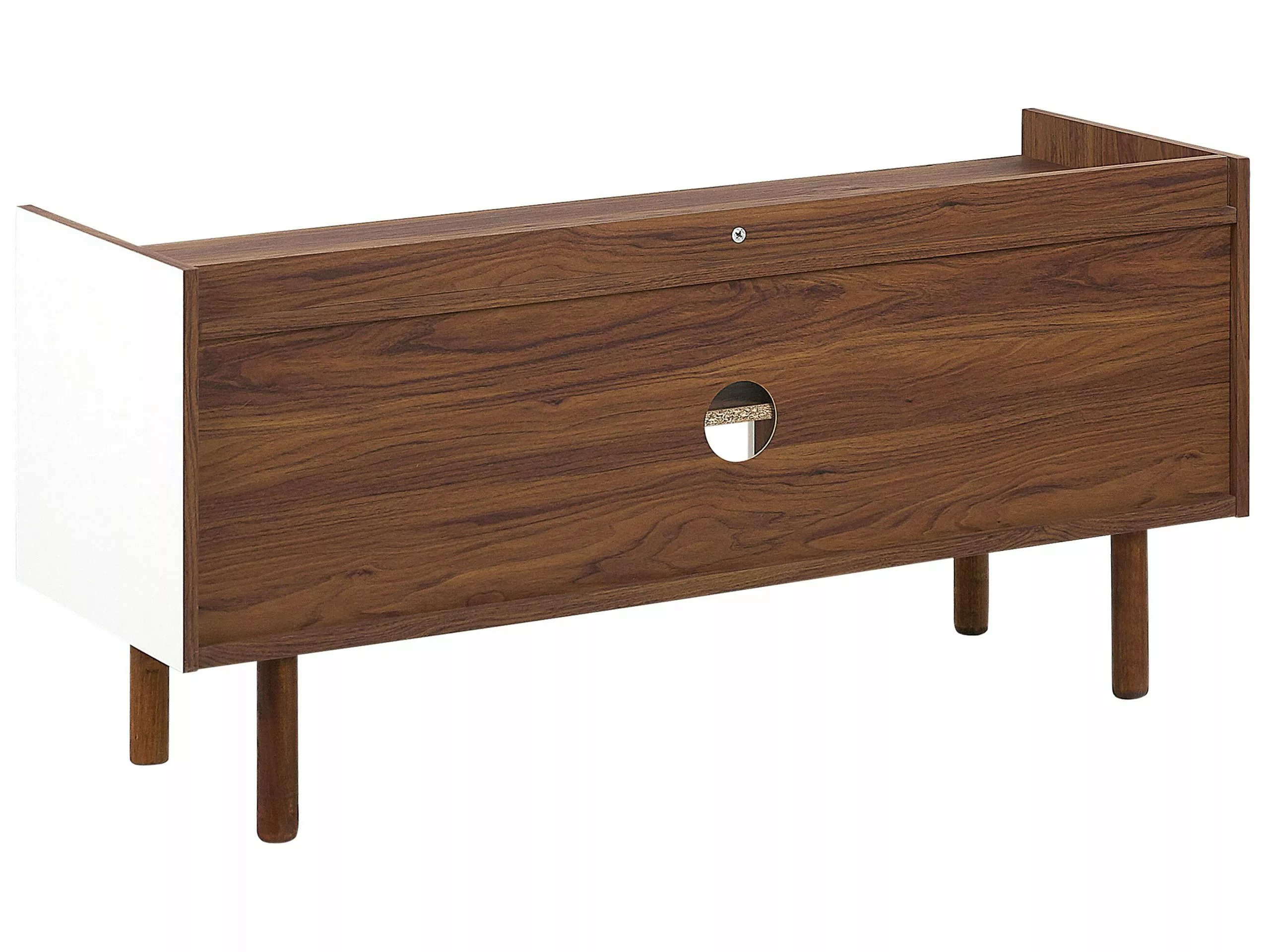Beliani Mueble TV Blanco/madera Oscura MADERA - Imagen 5