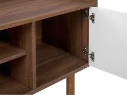 Beliani Mueble TV Blanco/madera Oscura MADERA -Lámparas comercio undef src sa picid 767625 type whitesh image