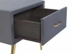 Beliani Mesa De Noche De Terciopelo Gris/dorado 46 X 38 Cm FLAYAT -Lámparas comercio undef src sa picid 767978 type whitesh image