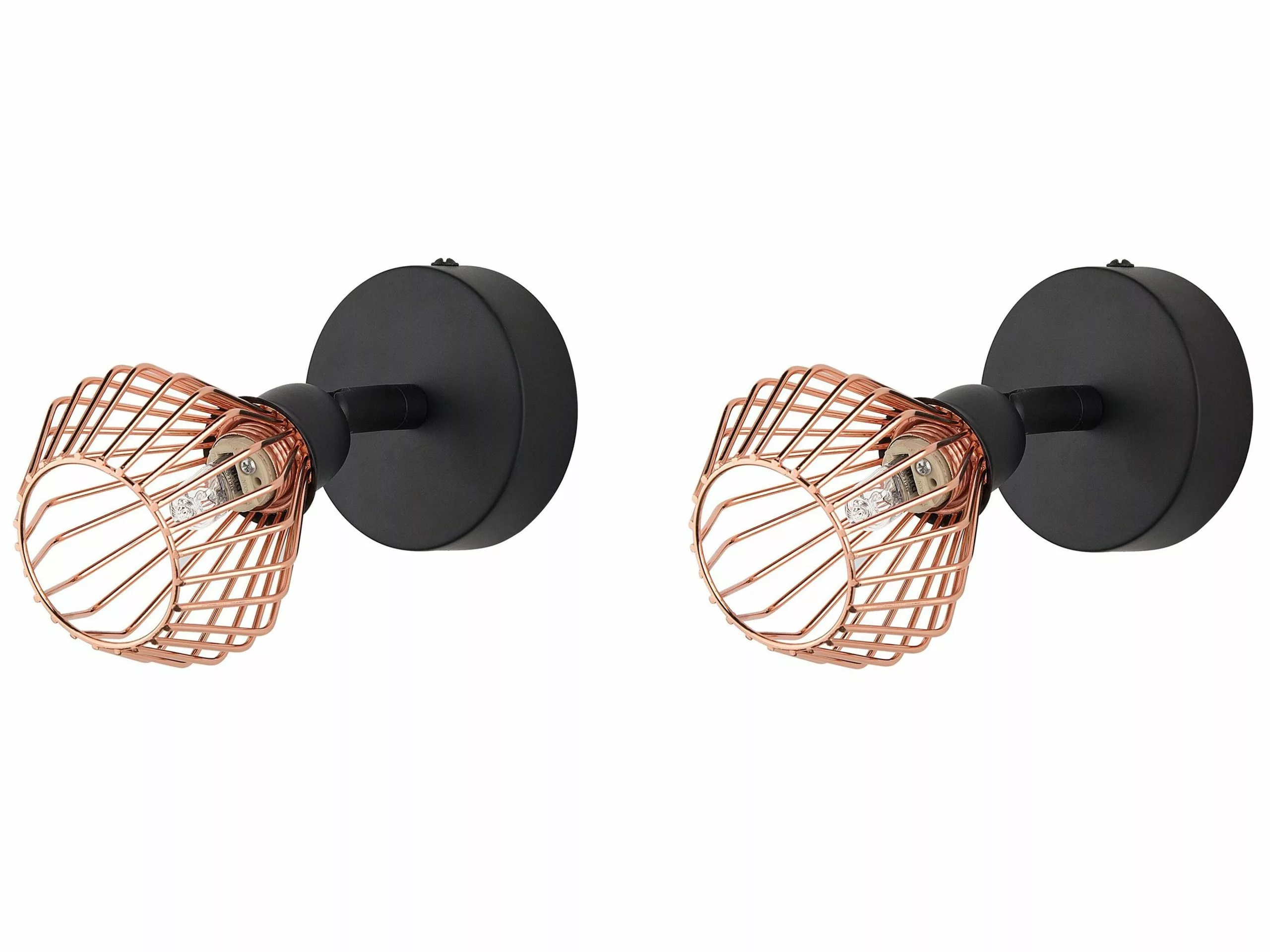 Beliani Conjunto De 2 Lámparas De Pared Cobrizo VOLGA