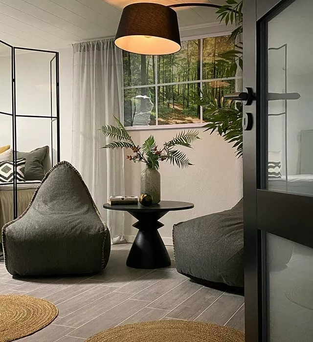 Beliani Lámpara De Pie De Metal/mármol Negro/blanco 188 Cm BENUE - Imagen 8