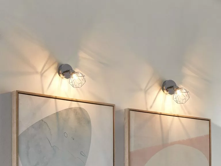 Beliani Conjunto De 2 Lámparas De Pared Plateadas ERMA - Imagen 2