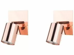 Beliani Conjunto De 2 Lámparas De Pared De Metal Cobrizo TIGRIS