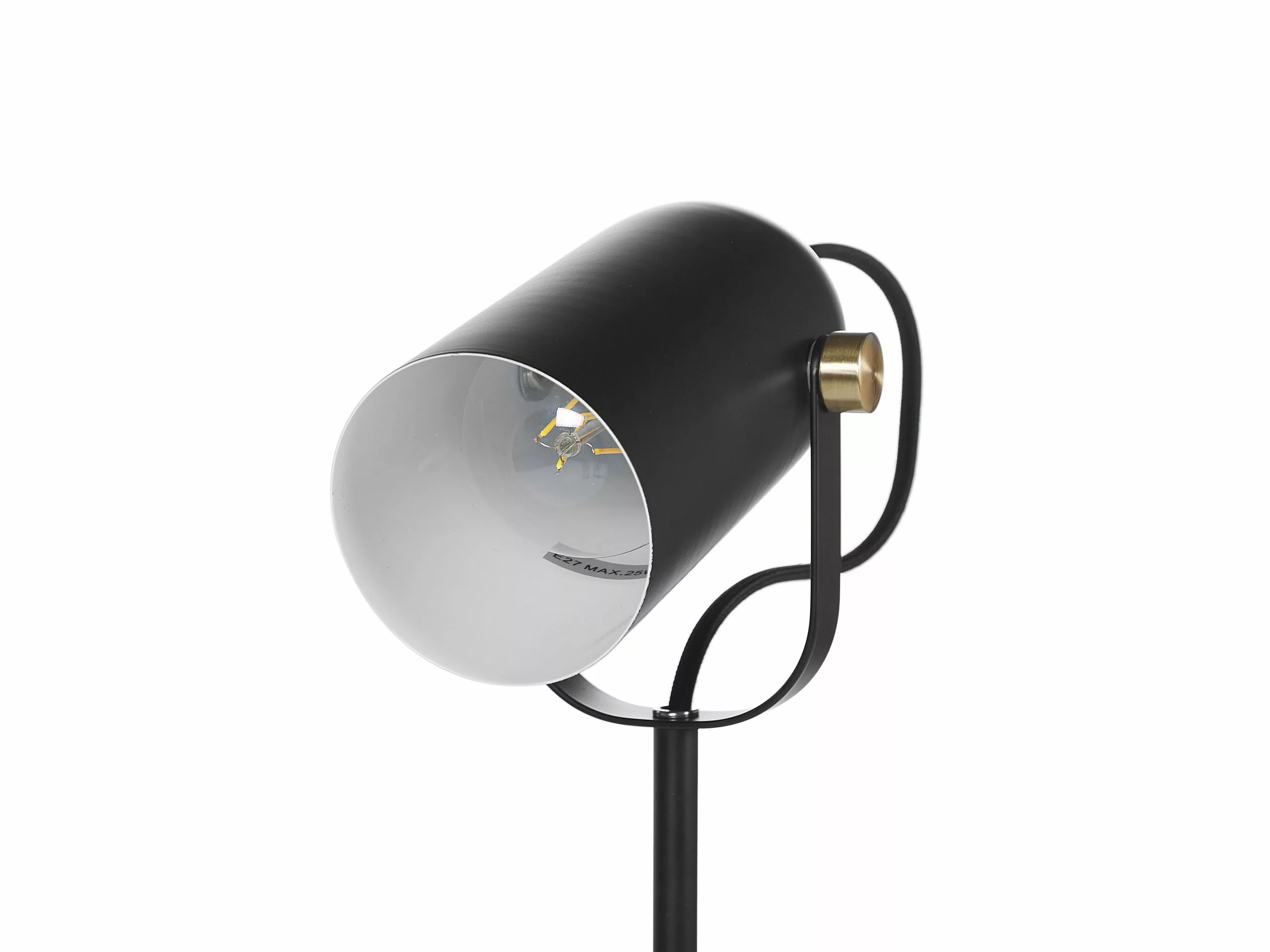 Beliani Lámpara De Mesa De Metal Negro/dorado/blanco 26 Cm TYRIA - Imagen 7