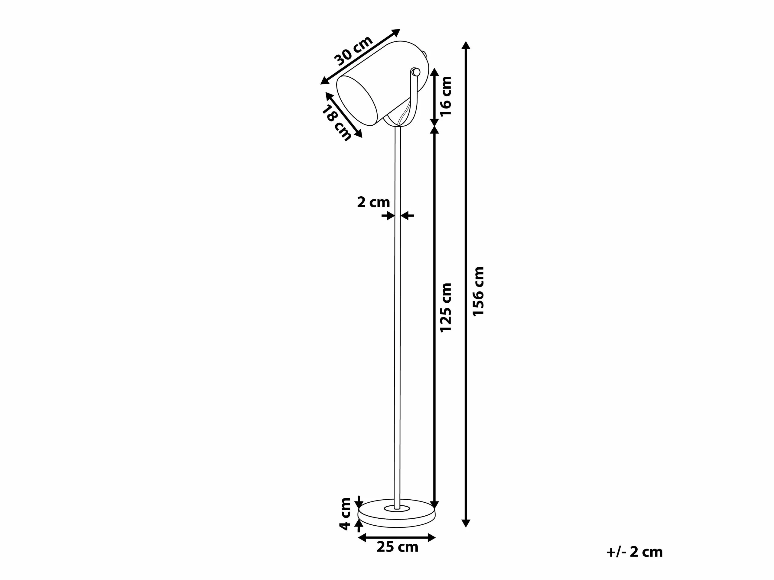 Beliani Lámpara De Pie De Metal Blanco 156 Cm TYRIA - Imagen 10