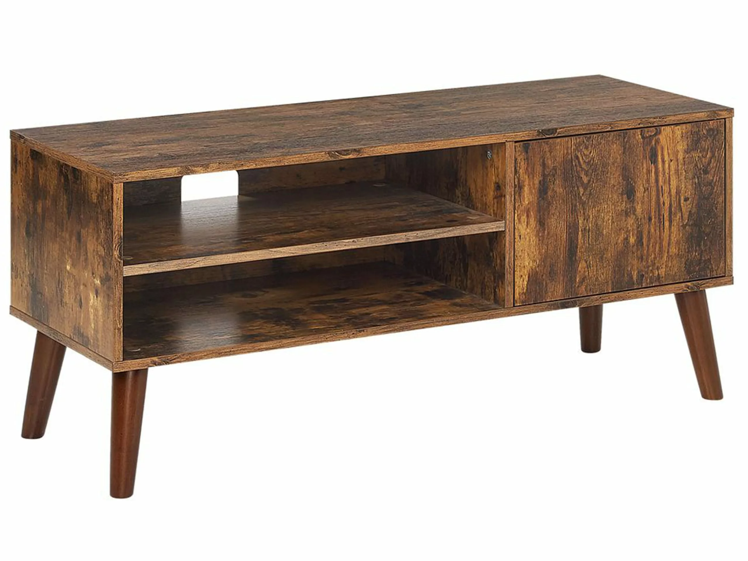 Beliani Mueble TV Madera Oscura VANLER