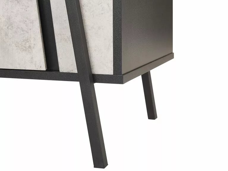 Beliani Mueble TV Efecto Hormigón/negro BLACKPOOL - Imagen 9