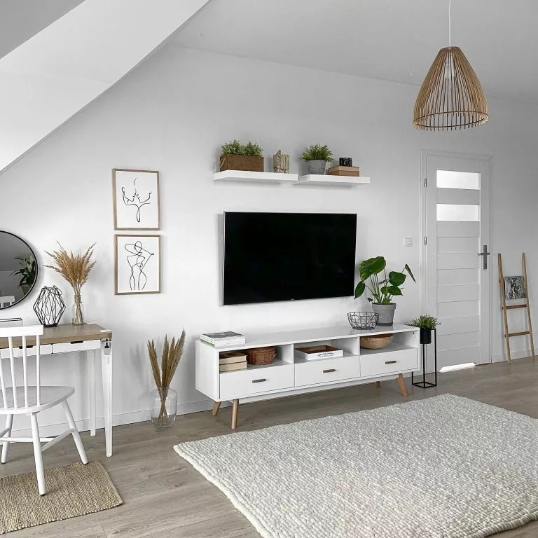 Beliani Mueble TV Blanco LIBERTY 3 Beliani Mueble TV Blanco LIBERTY - Imagen 3