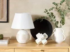 Beliani Lámpara De Mesa Blanco Crema SADO -Lámparas comercio undef src sa picid 777559 type whitesh image