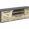 Beliani Mueble TV Madera Clara/negro SALTER