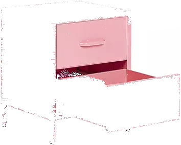 Beliani Mesa De Noche De Metal Rosa 43 X 40 Cm MALAVI - Imagen 5