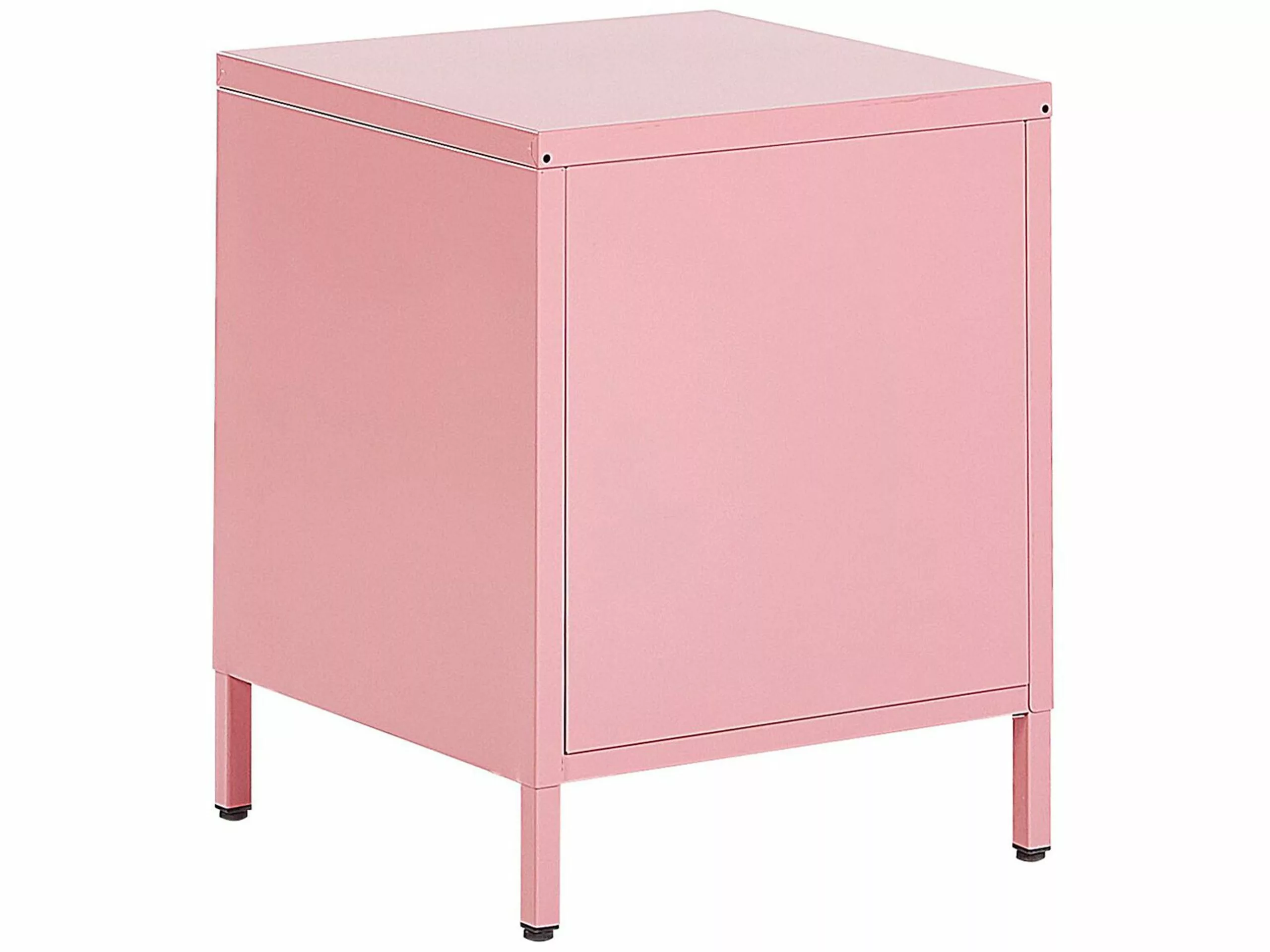 Beliani Mesa De Noche De Metal Rosa 43 X 40 Cm MALAVI - Imagen 7