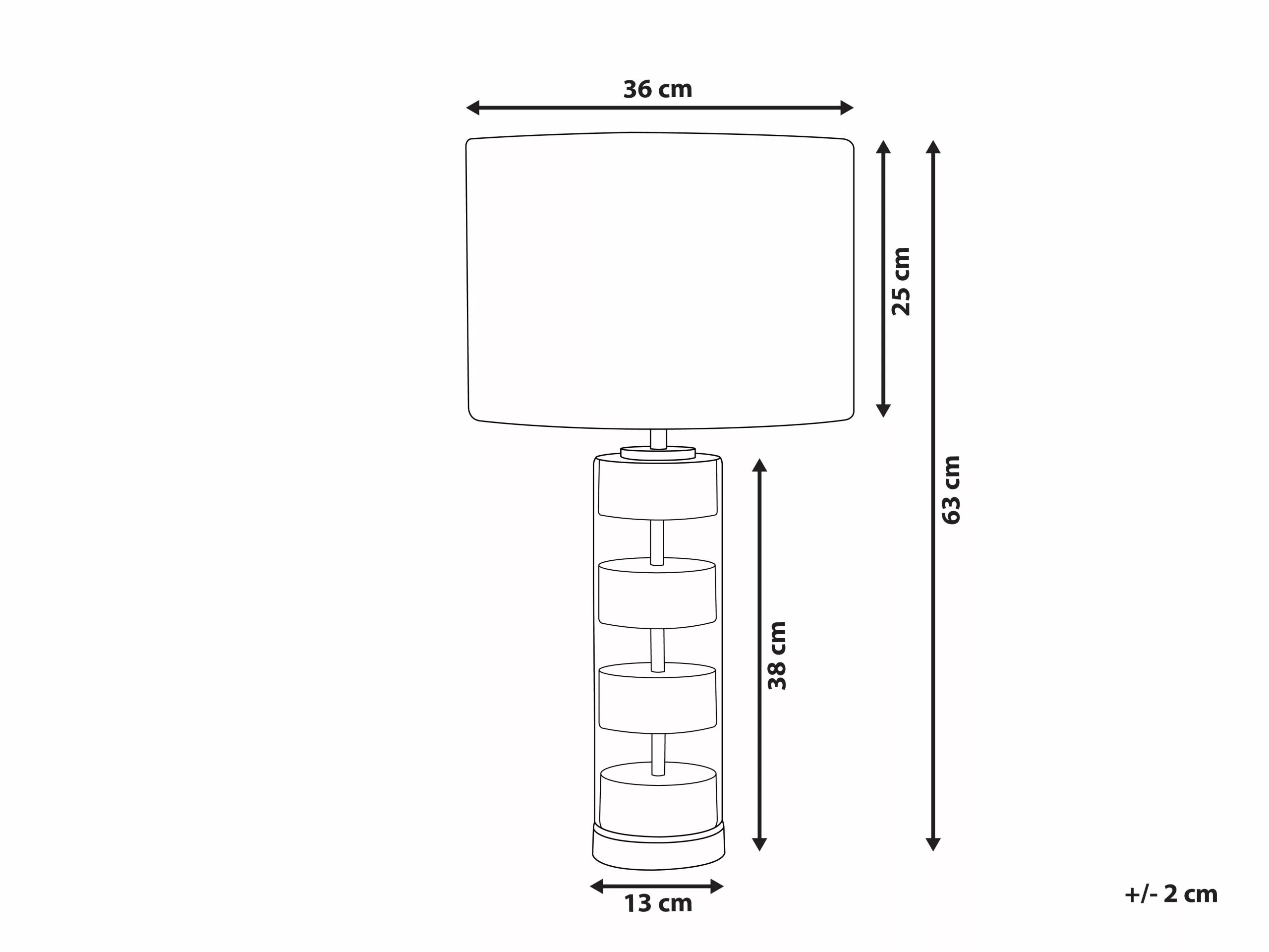 Beliani Lámpara De Mesa De Metal Dorado/blanco/negro 63 Cm BEATTON - Imagen 10