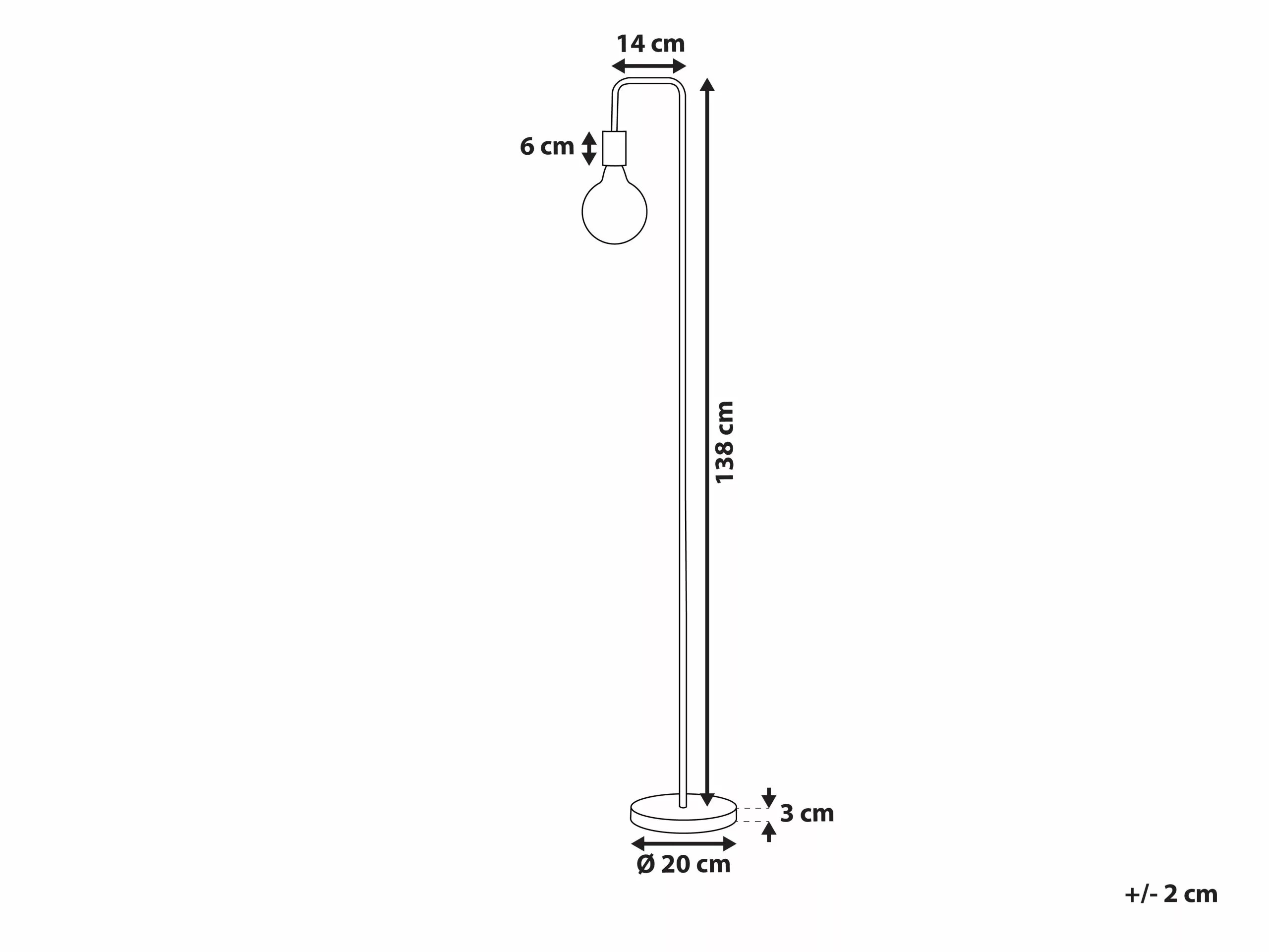 Beliani Lámpara De Pie De Metal Cobrizo 138 Cm SAVENA - Imagen 8