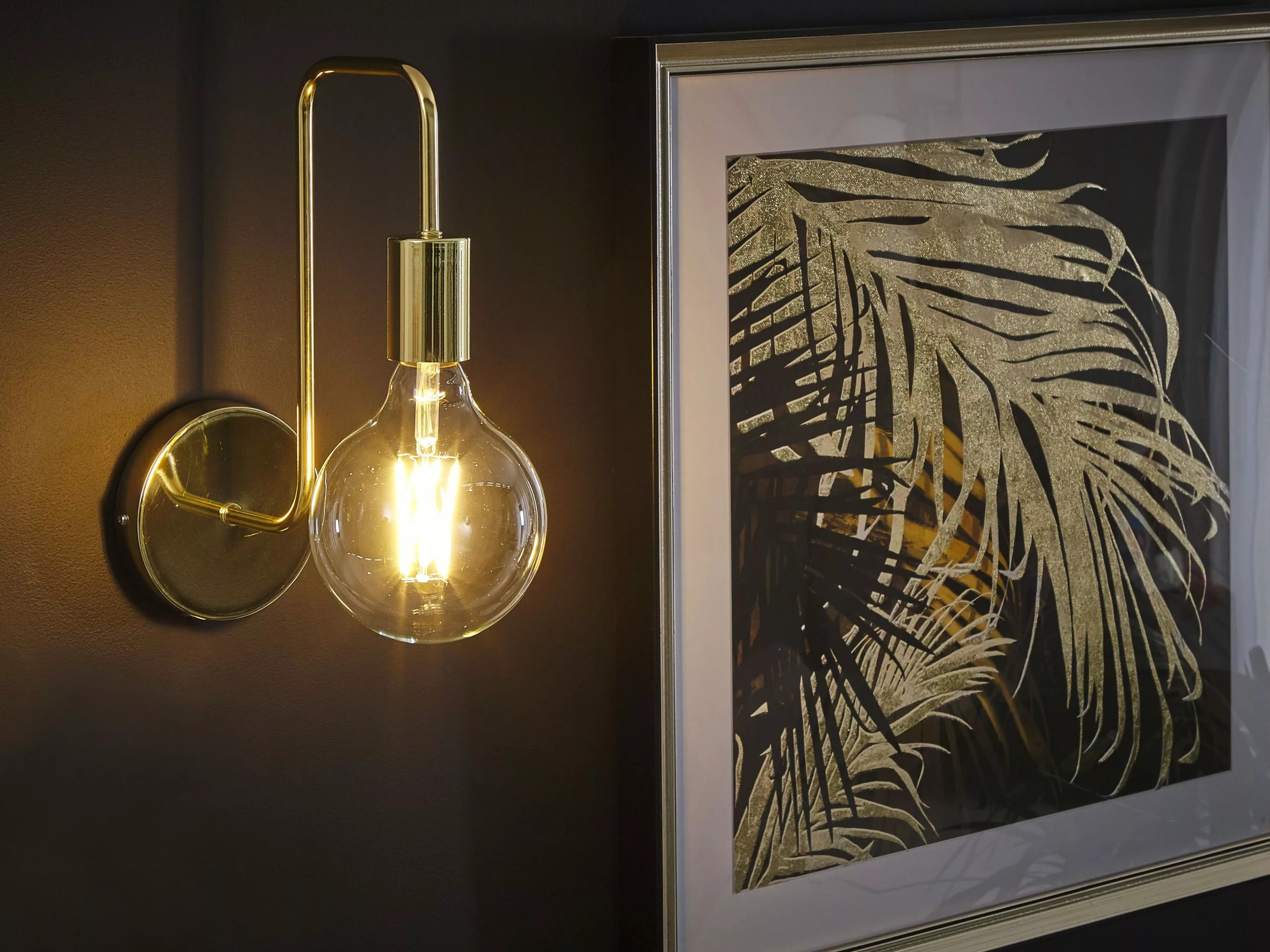 Beliani Lámpara De Pared De Metal Dorado 32 Cm SAVENA - Imagen 2