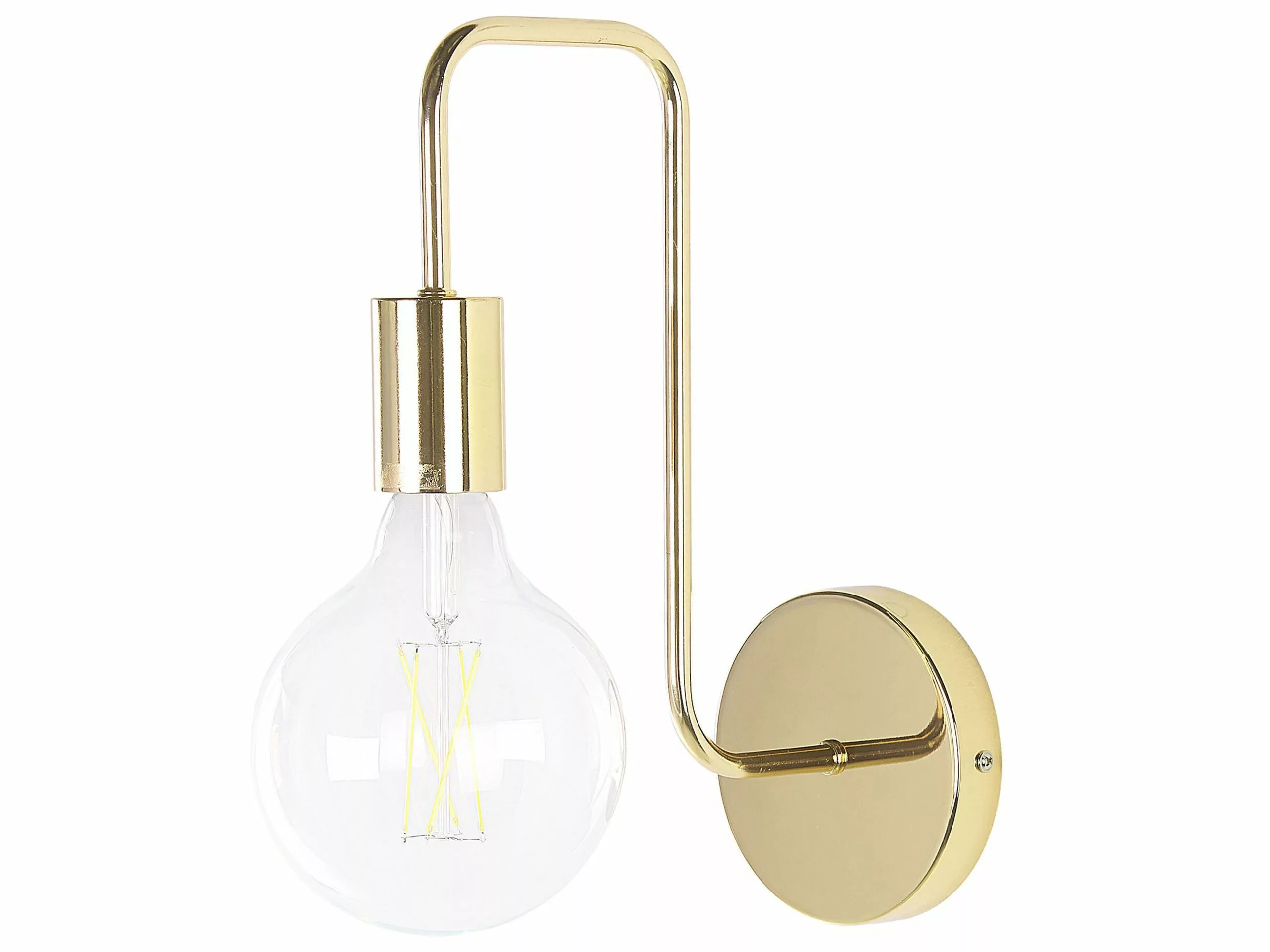 Beliani Lámpara De Pared De Metal Dorado 32 Cm SAVENA