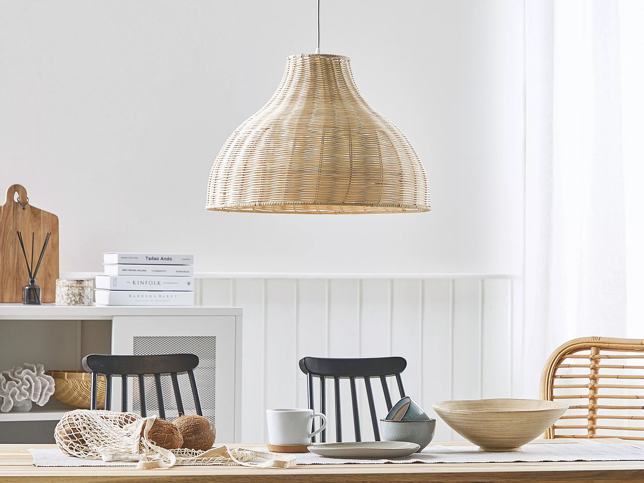 Beliani Lámpara De Techo De Ratán Marrón Claro MILLIAN 6 Beliani Lámpara De Techo De Ratán Marrón Claro MILLIAN - Imagen 6