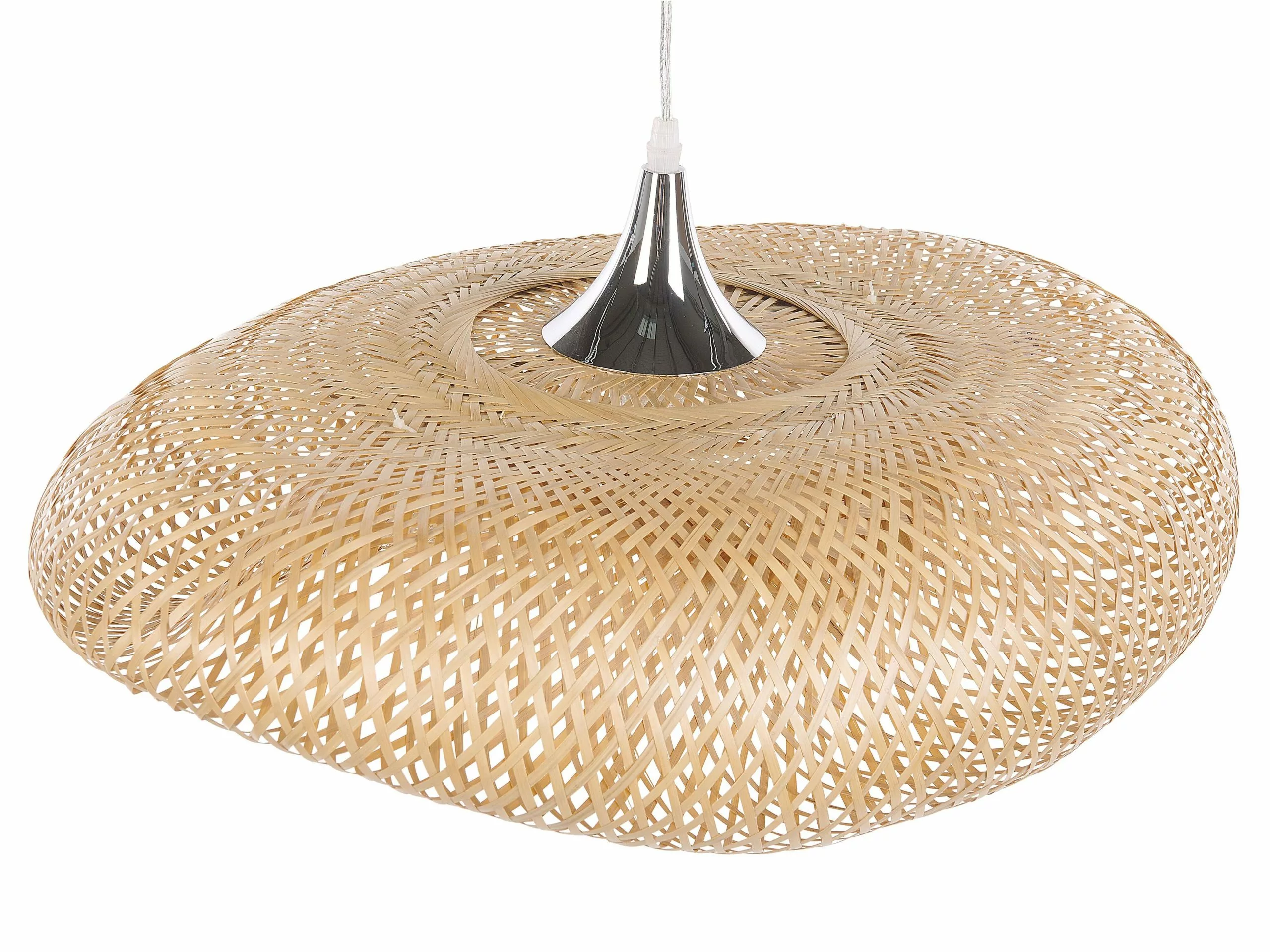 Beliani Lámpara De Techo De Bambú Madera Clara BOYNE S - Imagen 6