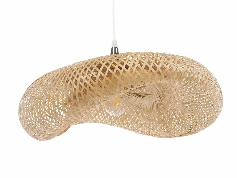 Beliani Lámpara De Techo De Bambú Madera Clara BOYNE L - Imagen 5