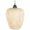 Beliani Lámpara De Techo De Madera De Bambú Clara/negro 123 Cm BOMU