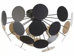 Beliani Lámpara De Techo Negro/dorado MARITSA