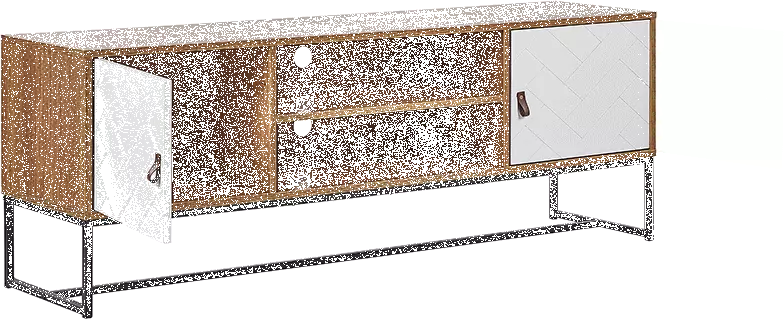 Beliani Mueble TV Madera Clara/blanco NUEVA - Imagen 4