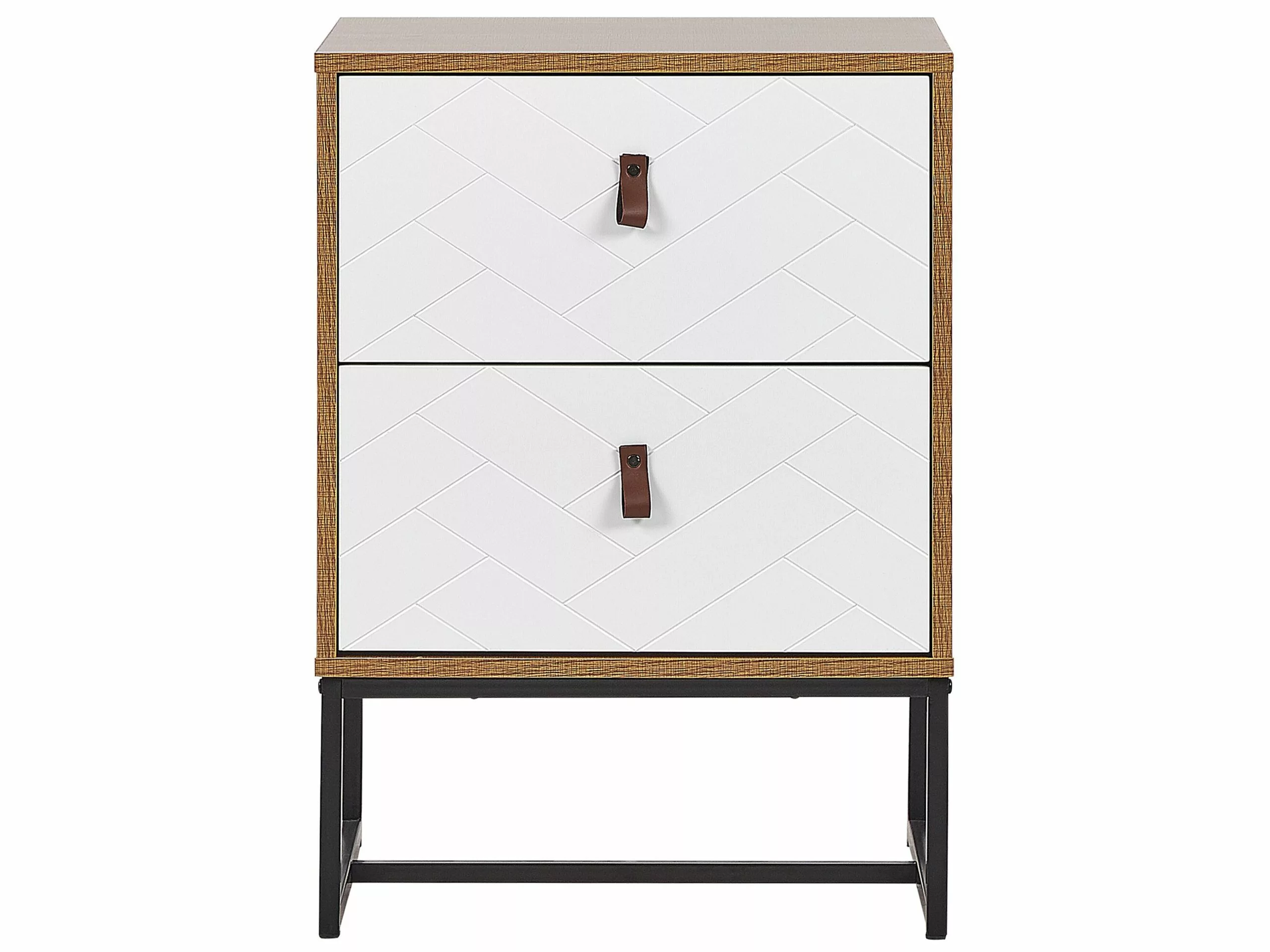 Beliani Mesita De Noche Madera Clara/blanco NUEVA - Imagen 4