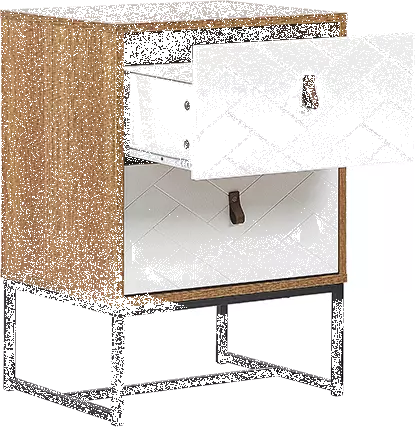 Beliani Mesita De Noche Madera Clara/blanco NUEVA - Imagen 3