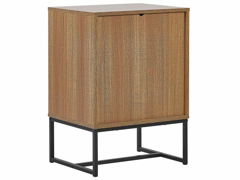 Beliani Mesita De Noche Madera Clara/blanco NUEVA - Imagen 6