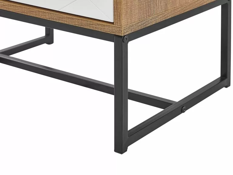 Beliani Mesita De Noche Madera Clara/blanco NUEVA - Imagen 8