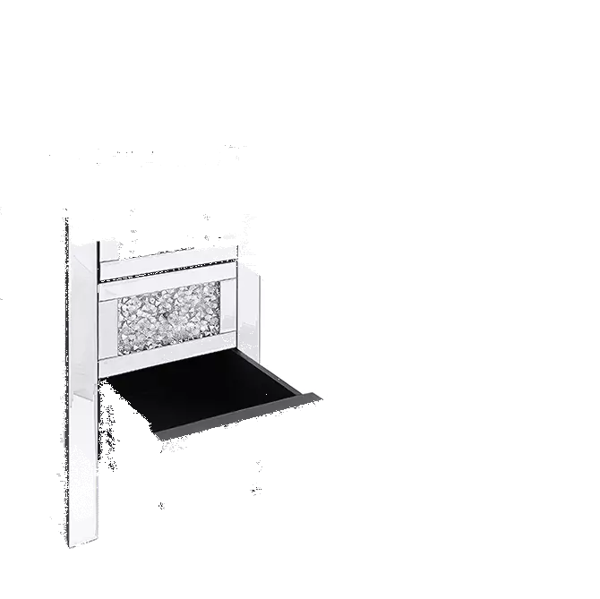 Beliani Mesita De Noche Efecto Espejo LORAY 3 Beliani Mesita De Noche Efecto Espejo LORAY - Imagen 3