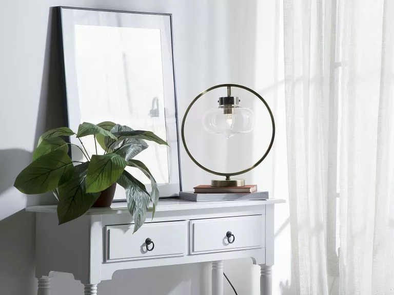 Beliani Lámpara De Mesa De Metal Dorado/negro 40 Cm SEVERN 2 Beliani Lámpara De Mesa De Metal Dorado/negro 40 Cm SEVERN - Imagen 2