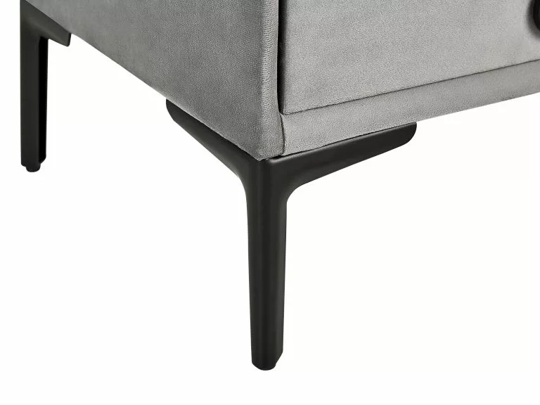 Beliani Mesita De Noche De Terciopelo Gris SEZANNE 7 Beliani Mesita De Noche De Terciopelo Gris SEZANNE - Imagen 7