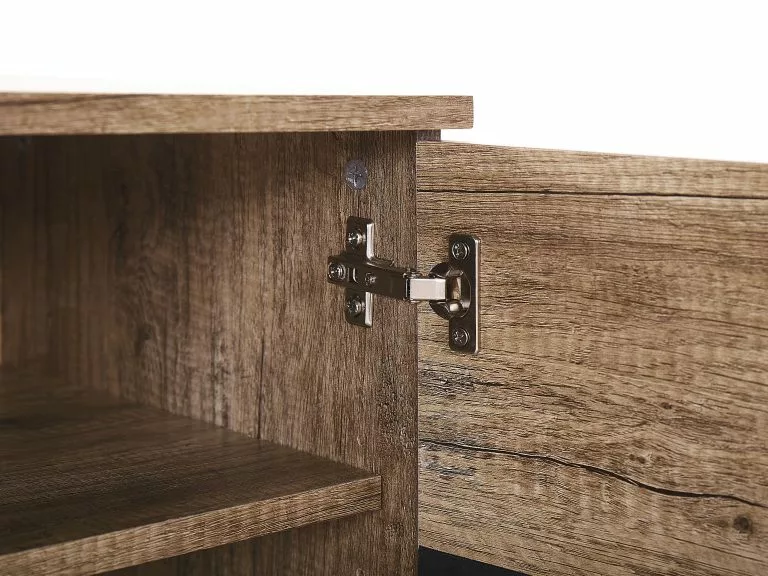 Beliani Mueble TV Negro/madera Clara STERLING 7 Beliani Mueble TV Negro/madera Clara STERLING - Imagen 7