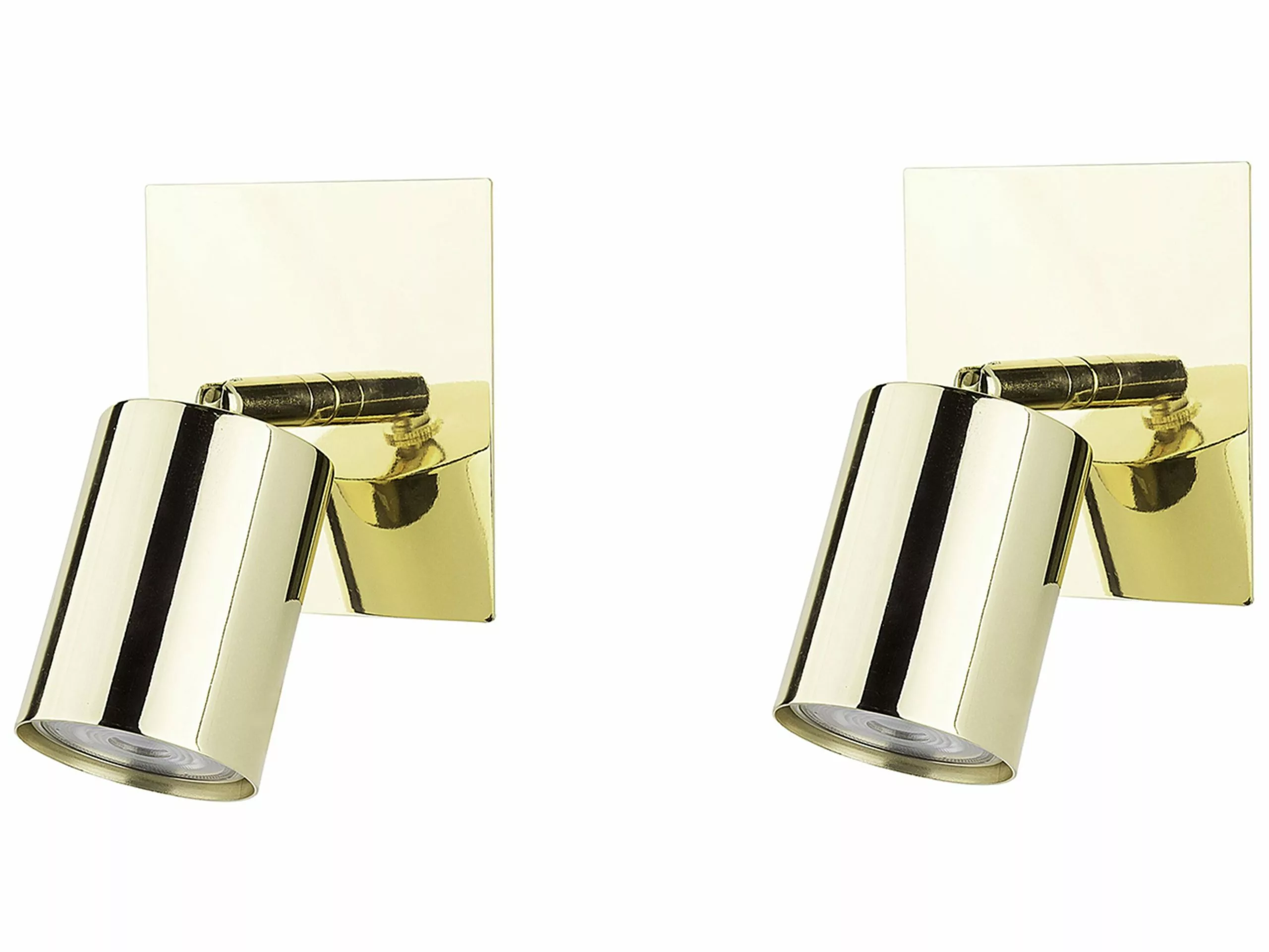 Beliani Conjunto De 2 Lámparas De Pared De Metal Dorado TIGRIS 1 Beliani Conjunto De 2 Lámparas De Pared De Metal Dorado TIGRIS