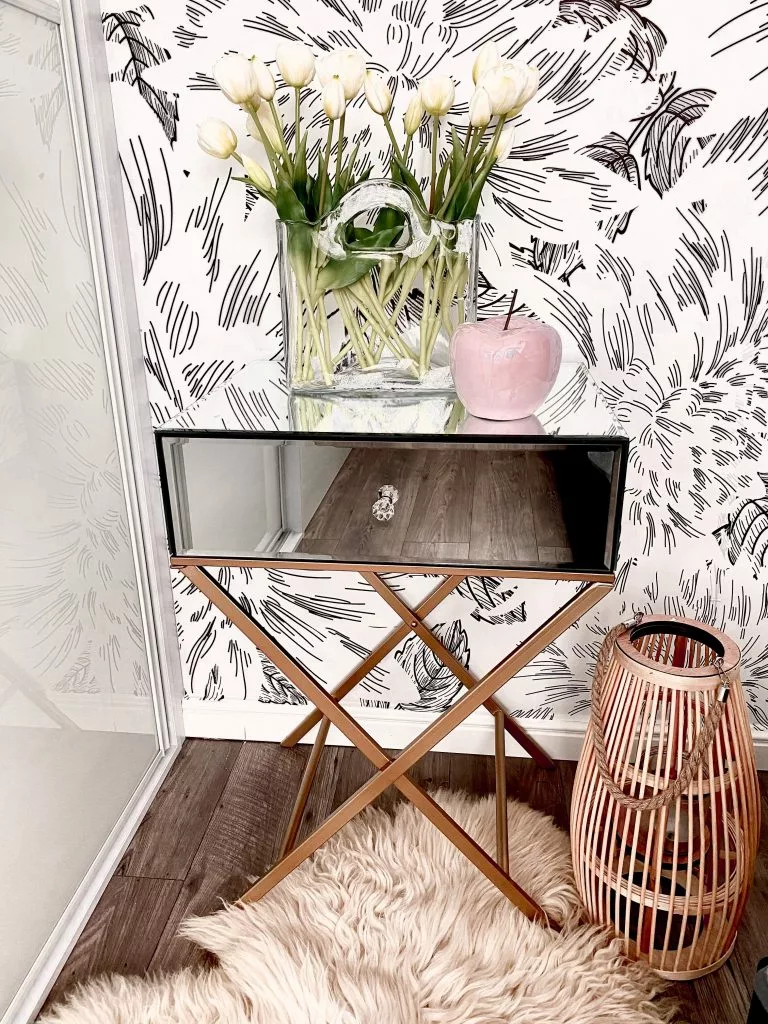 Beliani Mesa Auxiliar Espejo De Cristal VIVY - Imagen 5