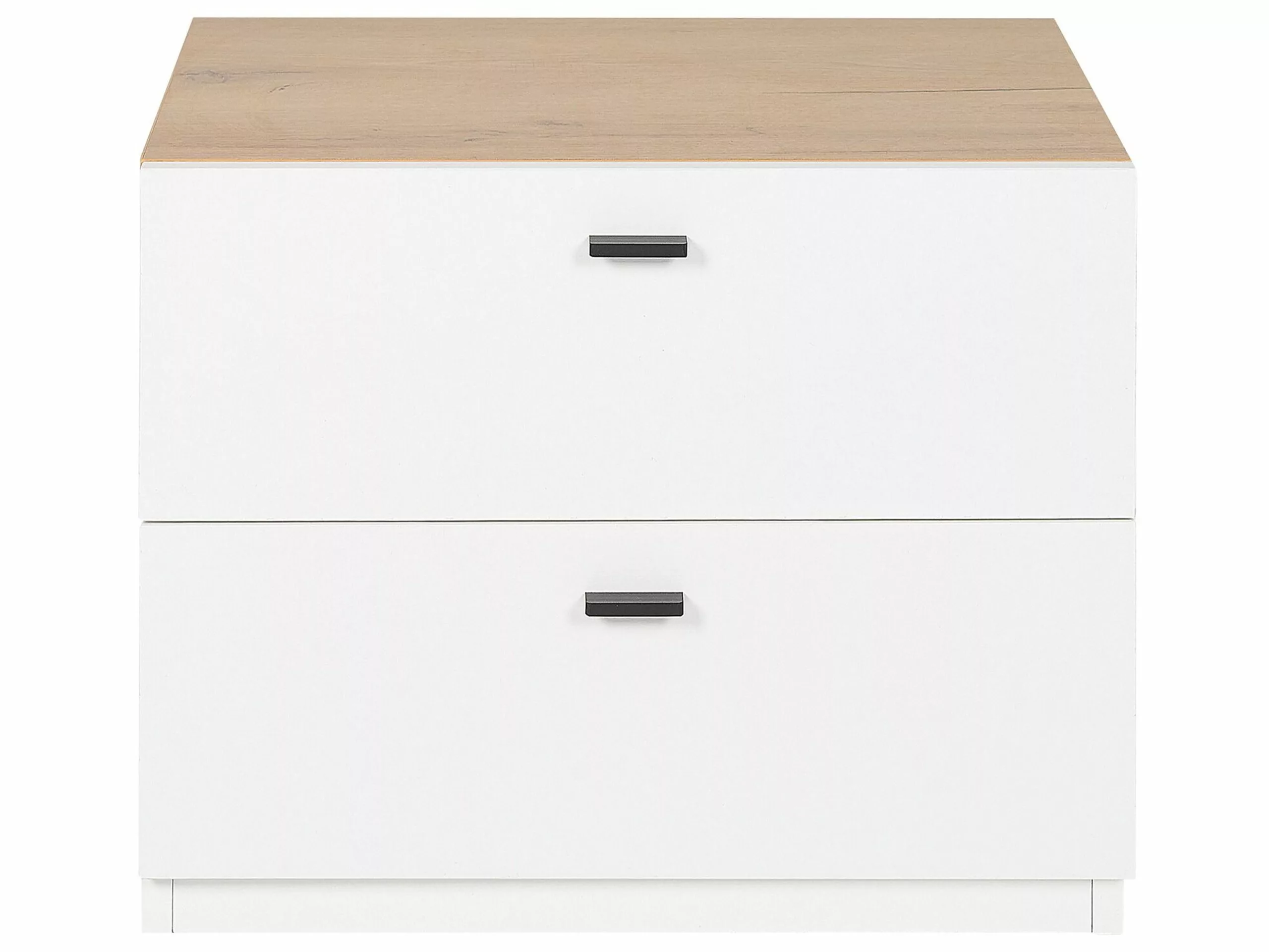 Beliani Mesita De Noche Blanco/madera Clara EDISON - Imagen 5