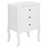 Beliani Mesa De Noche 3 Cajones Blanco 48 X 34 Cm LANE
