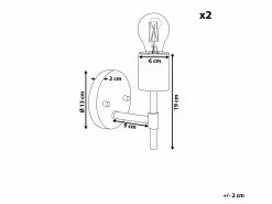 Beliani Conjunto De 2 Lámparas De Pared De Metal Dorado/blanco ARMERIA 15 Beliani Conjunto De 2 Lámparas De Pared De Metal Dorado/blanco ARMERIA -Lámparas comercio undef src sa picid 801800 type whitesh image