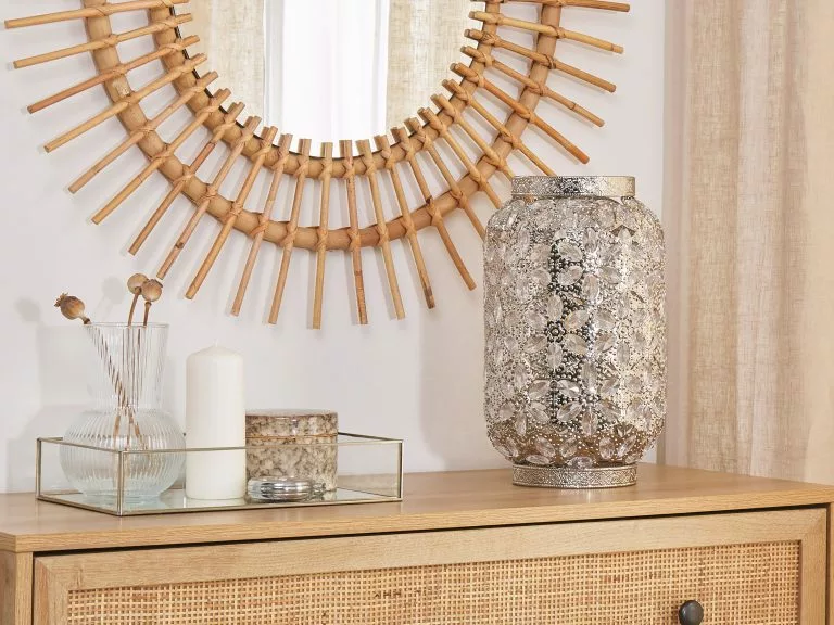 Beliani Lámpara De Mesa En Níquel SAJO M - Imagen 3