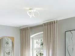 Beliani Lámpara De Techo LED De Metal Blanco MONGO -Lámparas comercio undef src sa picid 815513 type whitesh image